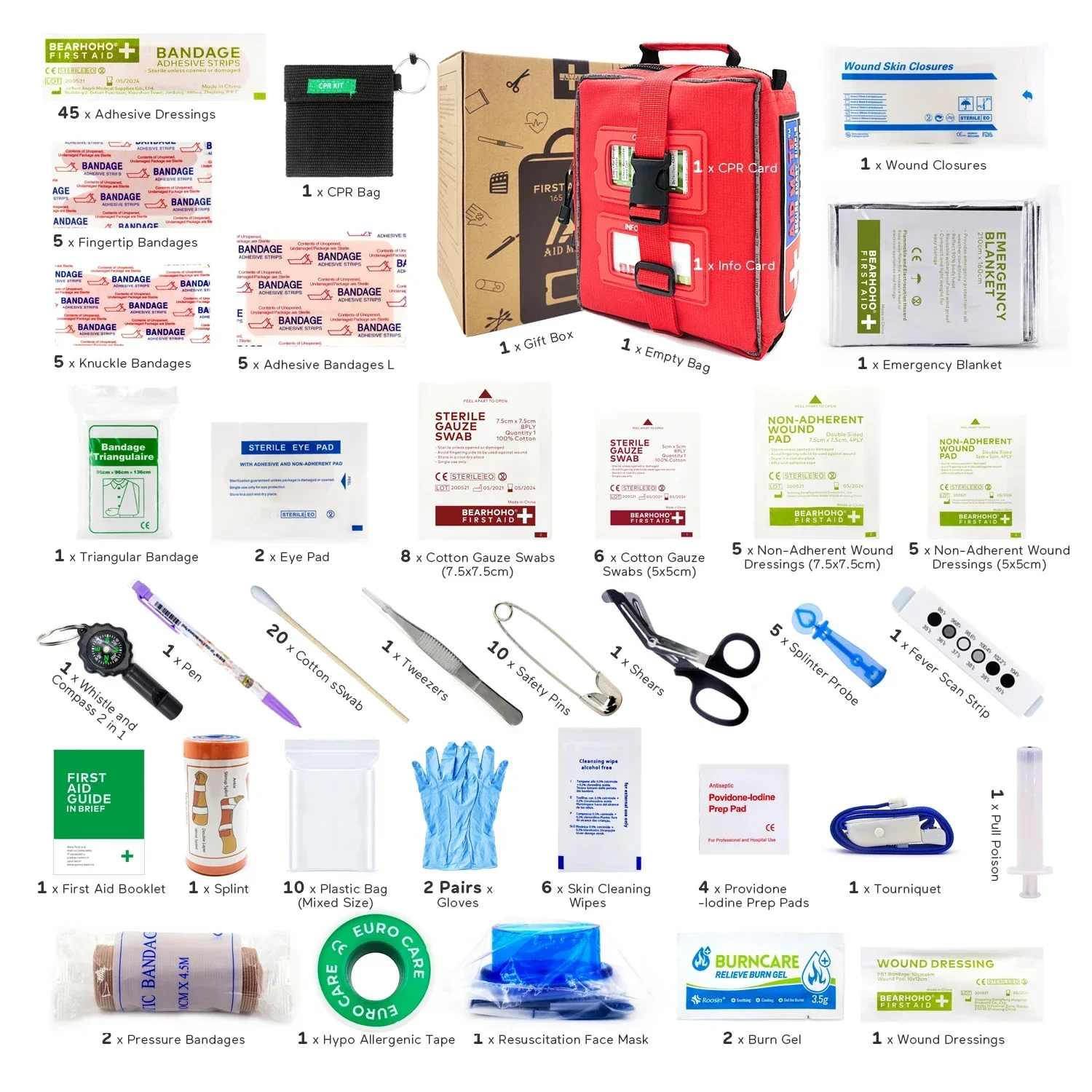 165pcs Full Set /empty Medium First Aid Kit Car Medical Storage Bag Emergency Rescue Molle Pouch for Camping Hiking Survival Kit