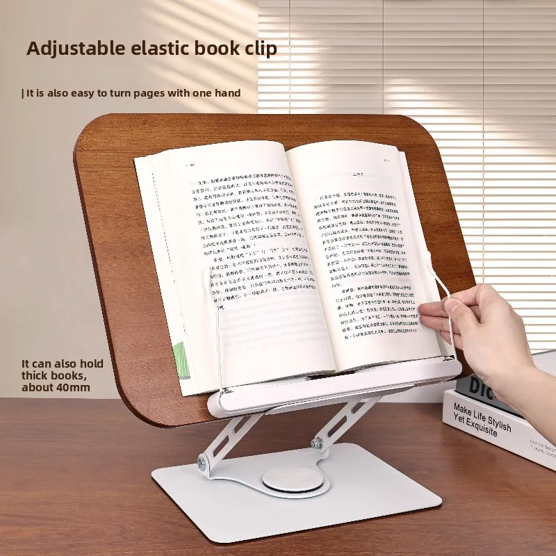 

360° Rotating Reading Stand, Desktop Folding Holder, Multi-Function Head-Up Reading Aid, Height Adjustable Book Support