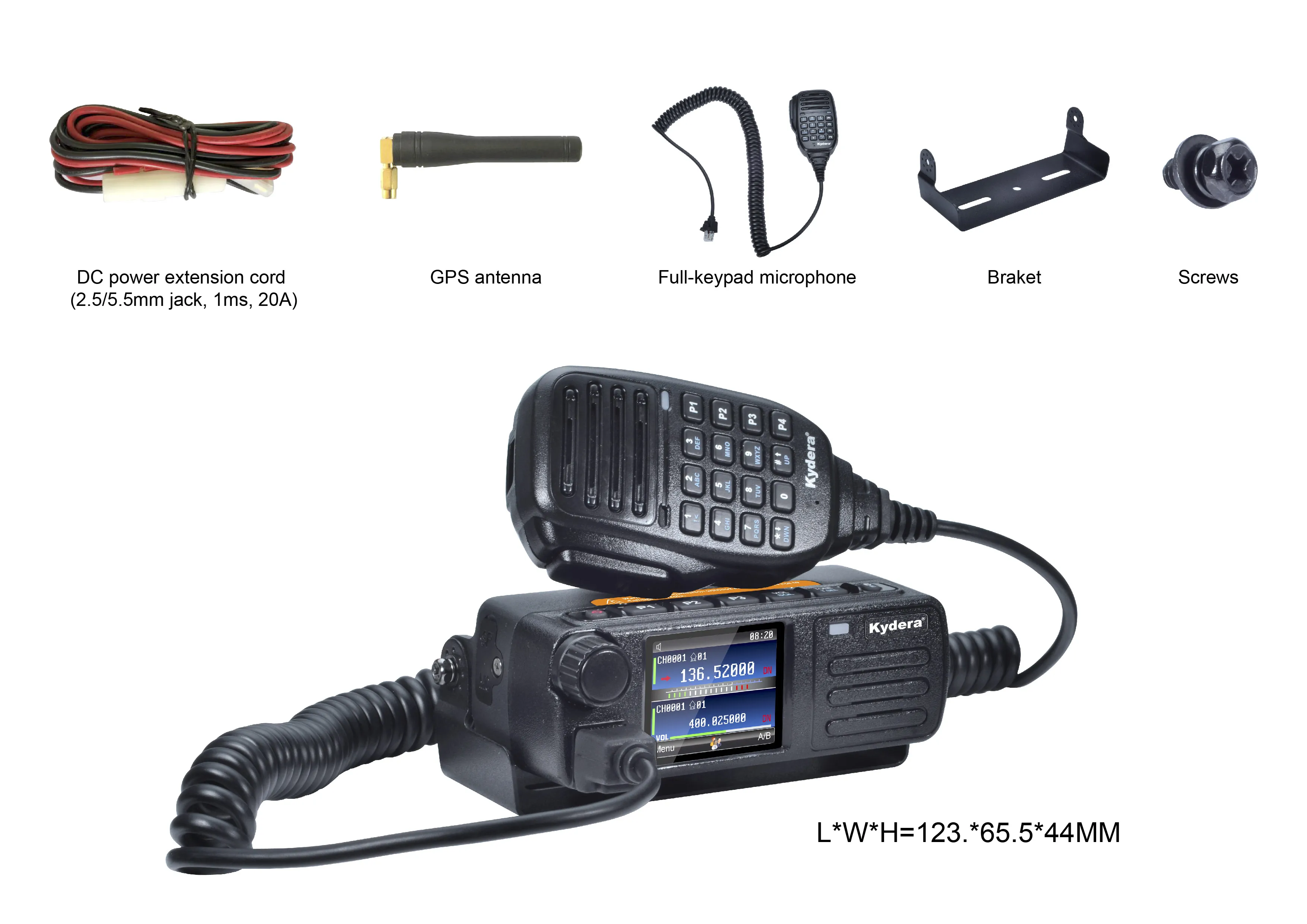 Dual Band Amateur Vehicle Radio 20W MINI DMR Mobile Radio Transceiver UHF VHF Two Way Radio