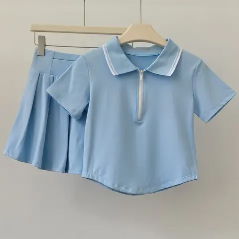 2PCS New Sports Suit Women's Sportswear Running Quick-drying Short Shirts Running Skirt Tennis Badminton Uniform Summer Set