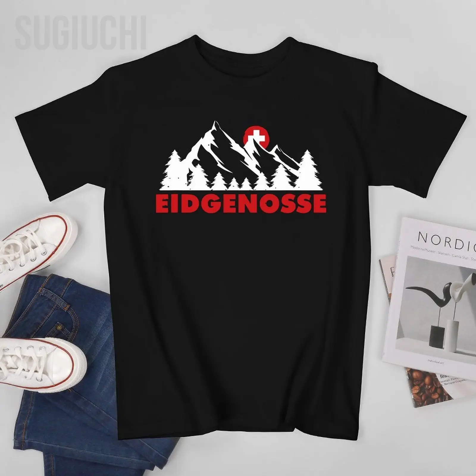 Unisex Men Eidgenosse Switzerland Swiss Tshirt Tees O-neck T Shirts Women Boys 100% Cotton T-Shirt