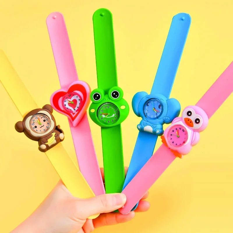นาฬิกาเด็ก3D การ์ตูนเด็ก Slap นาฬิกาข้อมือเด็กนาฬิกาเด็กนาฬิกาเด็กนาฬิกาควอตซ์สำหรับหญิงคริสต์มาสสำหรับเด็กชายของขวัญ