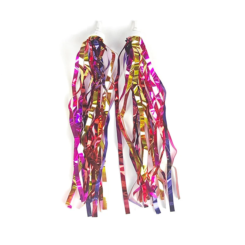 Ruban décoratif de vélo pour enfants, décoration de moulin à vent, cyclisme en plein air, guidon de scooter, glands colorés, accessoire de vélo, 2 pièces