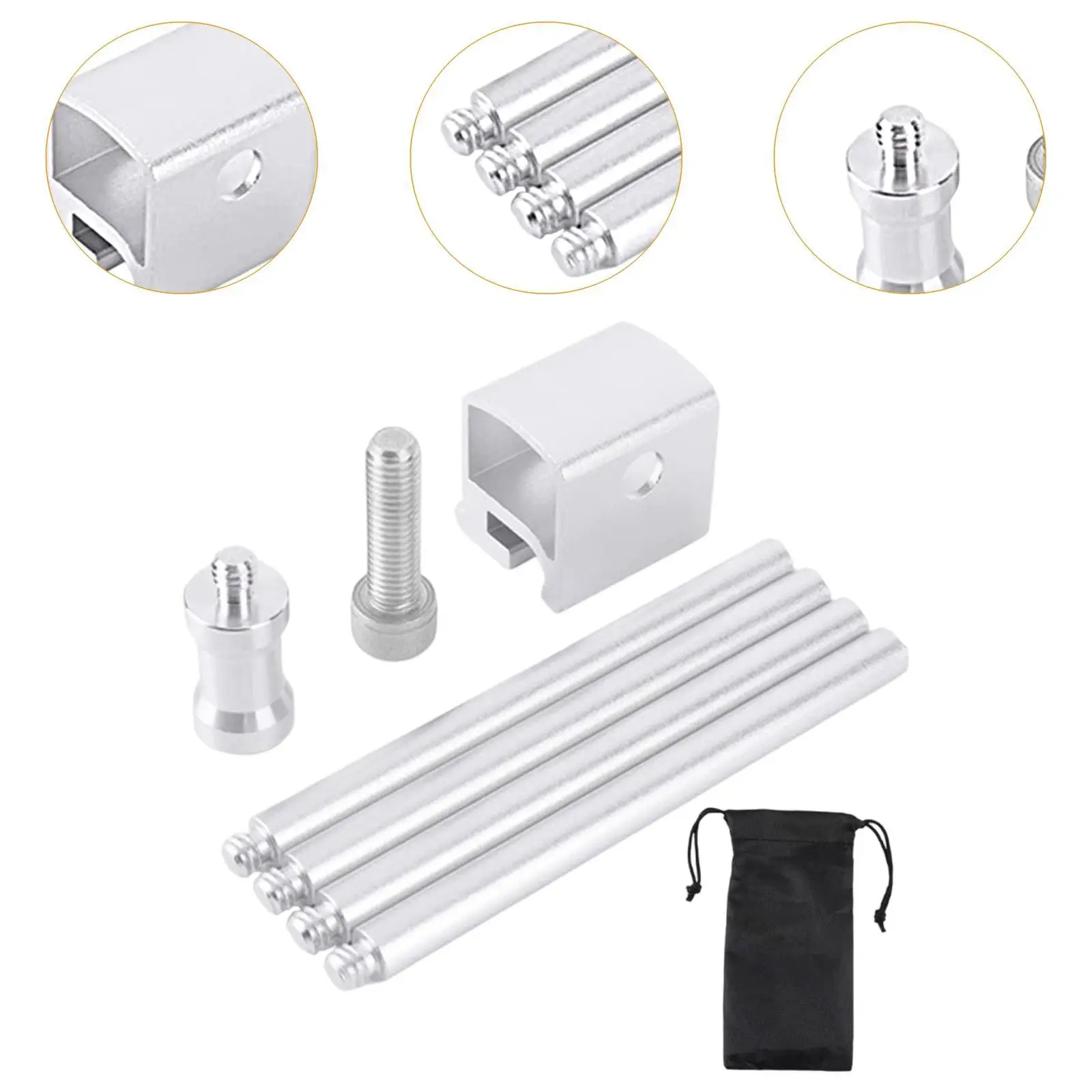 Aluminum Alloy Camping Light Stand Adjustable Lantern Holder Rail Joint Lamp Rack for Outdoor Hanging Table Lighting