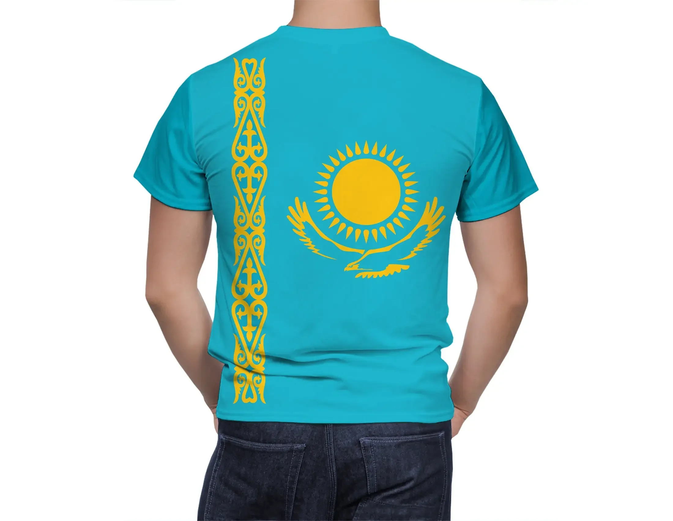 Kazakhstan Flag T Shirt Casual Men Cool Fashion Unique Tee Shirt Hip Hop O-neck 3D Short Sleeve Tops