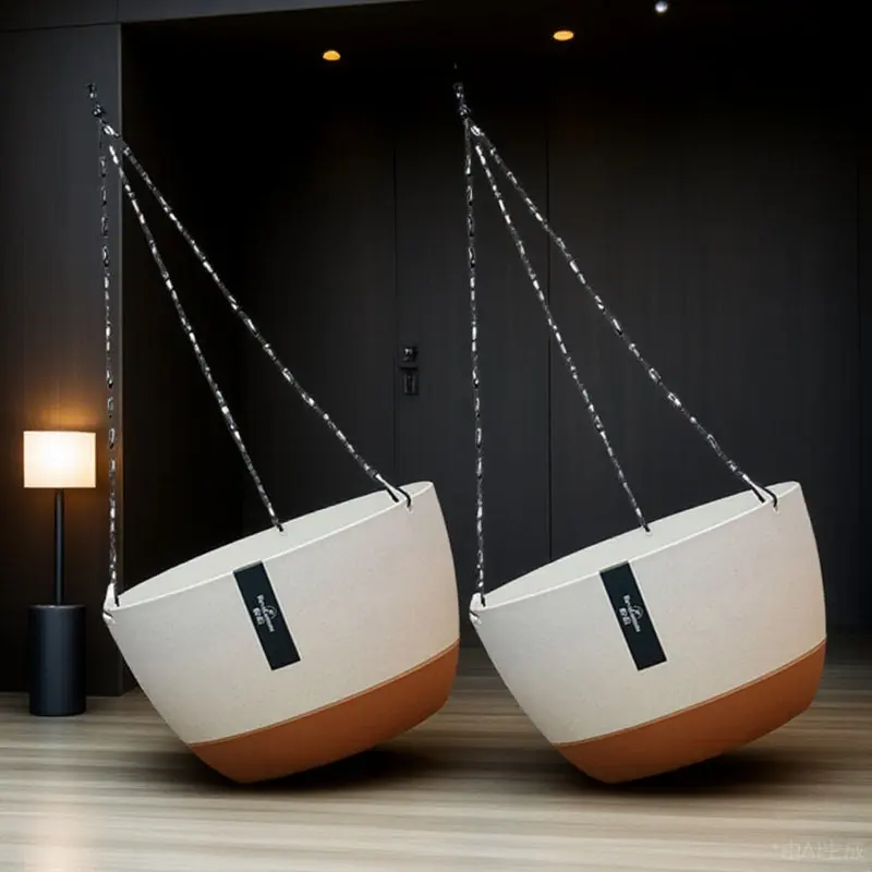 

2Sets Hanging Flowerpot Chic Plastic Hanging Planter Basket for Small Plants Indoor Outdoor Balcony Garden Decor Container
