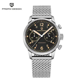 2024 new PAGANI design military style men's sports quartz watch VK64 stainless steel sapphire waterproof Chronograph Reloj Hombre