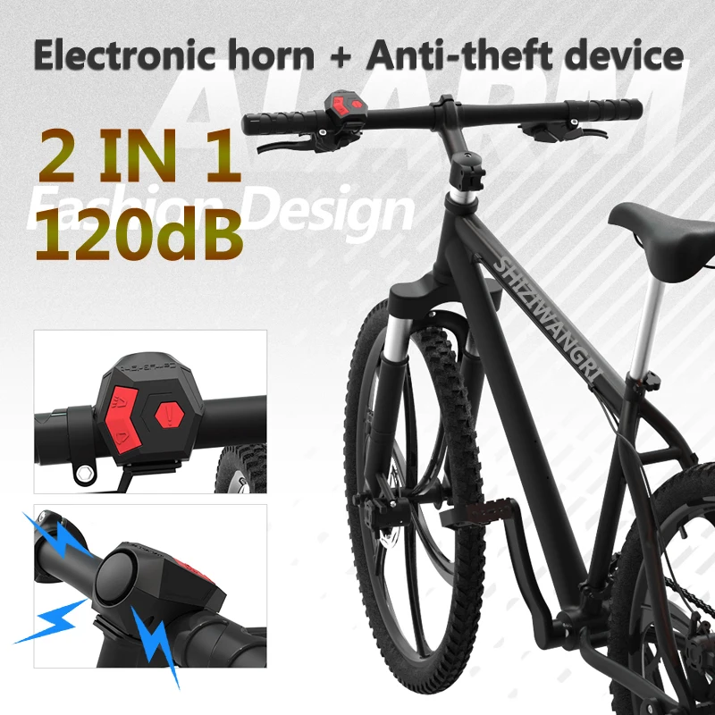 Bisiklet zili şarj hoparlörü USB şarjlı Mini bisiklet kornası 3 mod bisiklet zil bisiklet aksesuarları elektrikli Scooter parçaları için