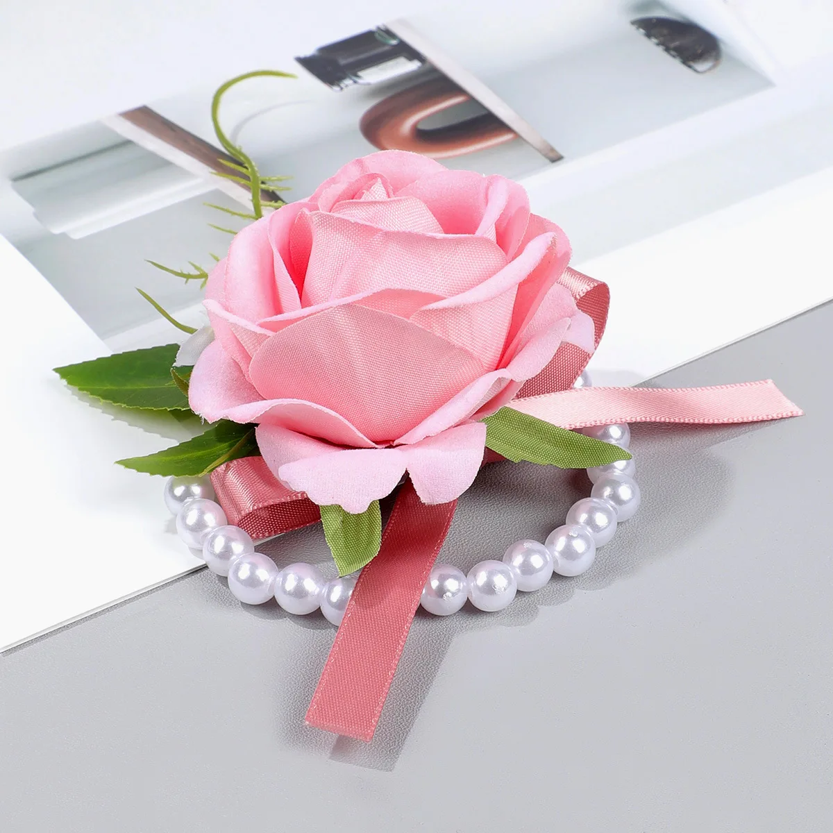 Wedding Corsage & Boutonniere , Artificial Flower Wrist Bracelets, Homecoming Corsage Wristlet, Boutonniere for Men