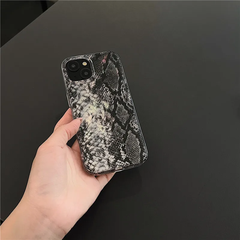 نمط جلد الثعبان الجديد مناسب لهاتف آيفون 16 جراب هاتف 14 15 برو ماكس حافة جلدية PC13 برو غطاء حماية مضاد للسقوط 12