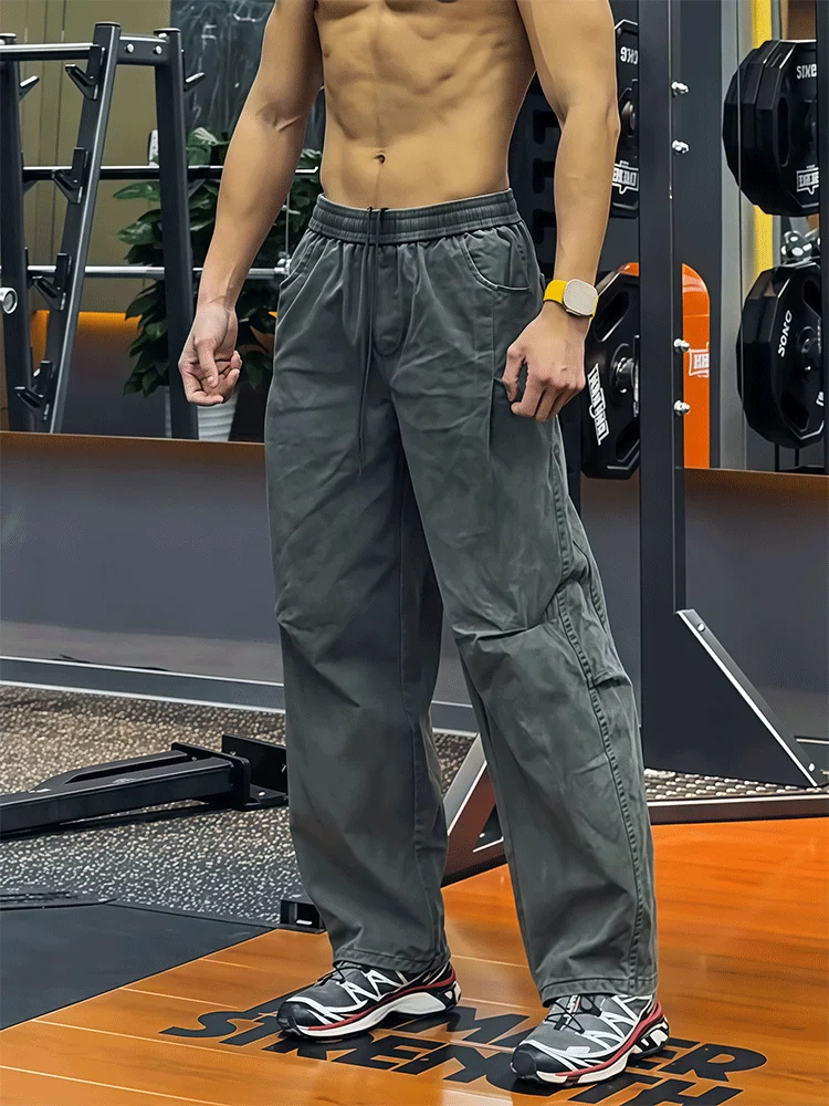 

Military een American Retro Bent Knife Work Pants Men's Autumn Winter Cool Loose Straight Leg Jeans Casual Comfortable