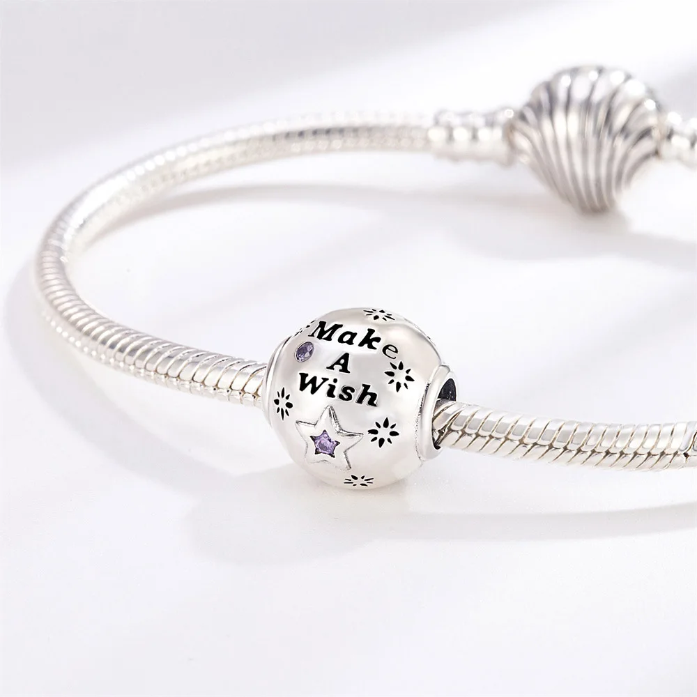 Pan Charms Original Make A Wish Charm Beads Bracelet Pendant Jewelry Birthday Gift
