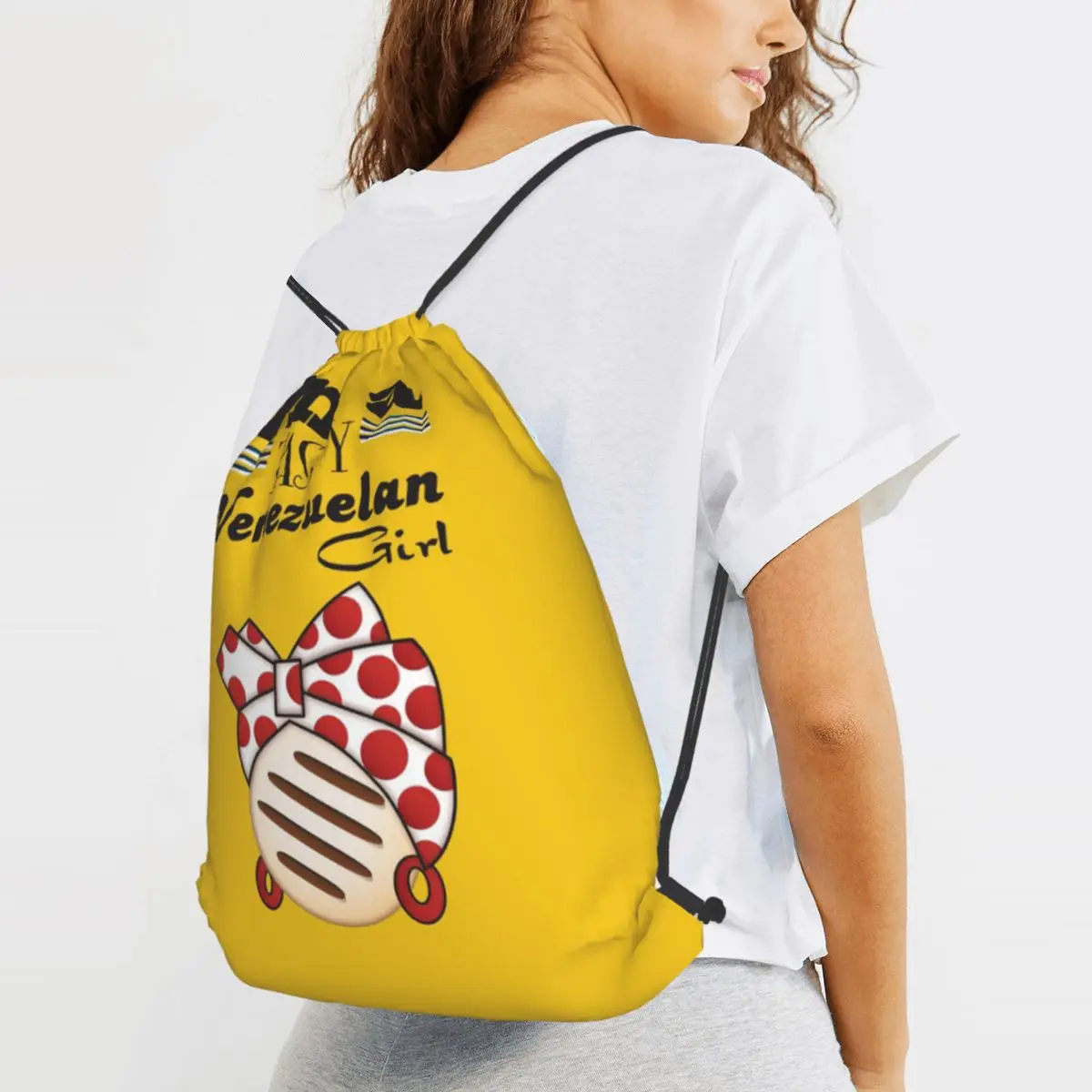 

Arepa Venezuela Im A Tasty Venezuelan Girl Backpacks Fashion Drawstring Bundle Pocket Shoes Bag Book Bags for Travel Students