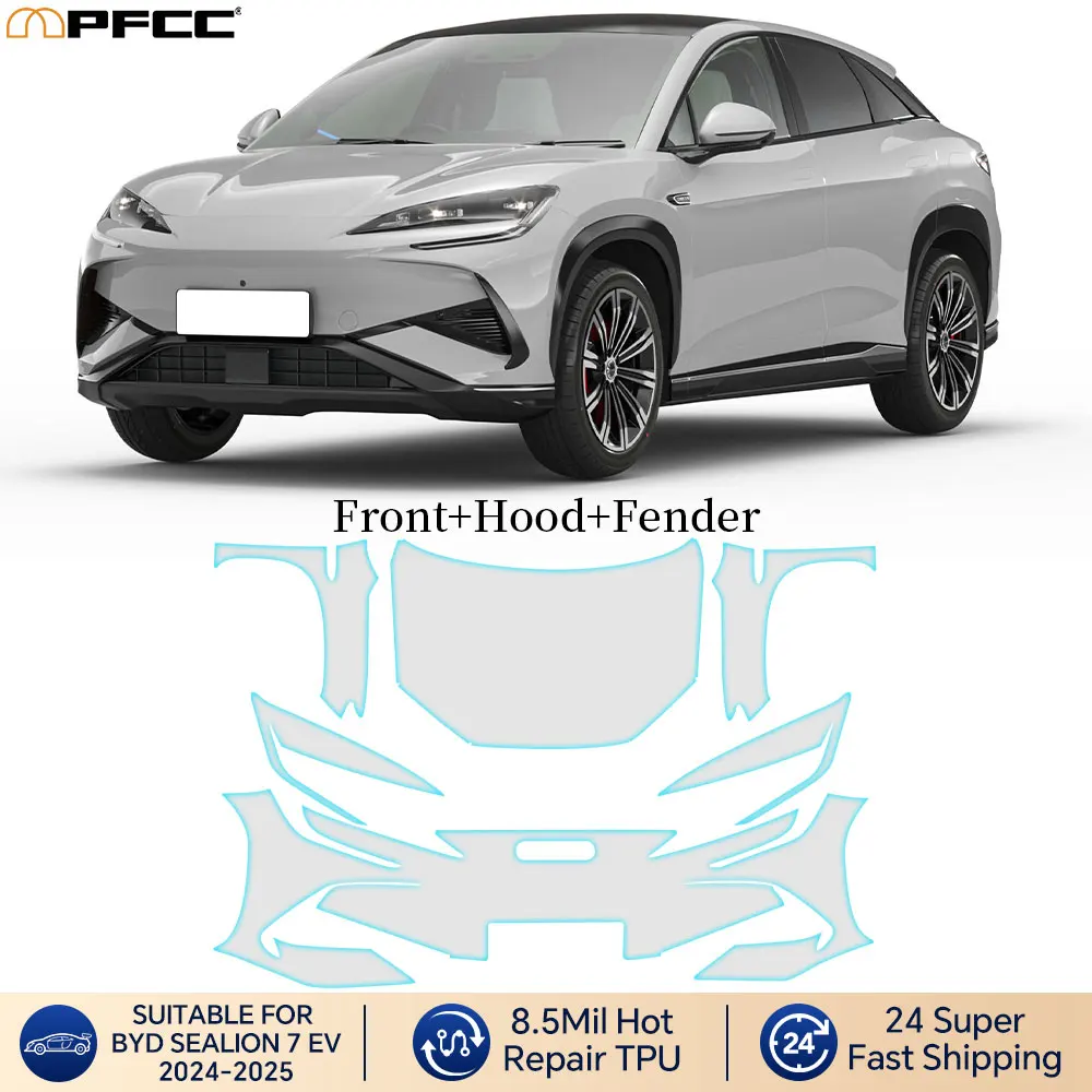 

For BYD Sealion 7 EV 2024 2025 Car Paint Protection Film Front Bumper Anti-scratch Exterior TPU PPF Transparent Repair