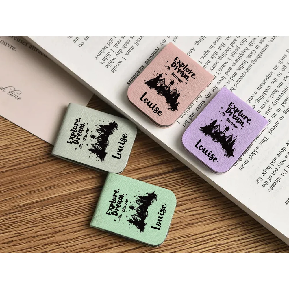 1 personalized PU leather magnetic bookmark summit Light luxury cultural creative leather bookmark with high aesthetic value, s