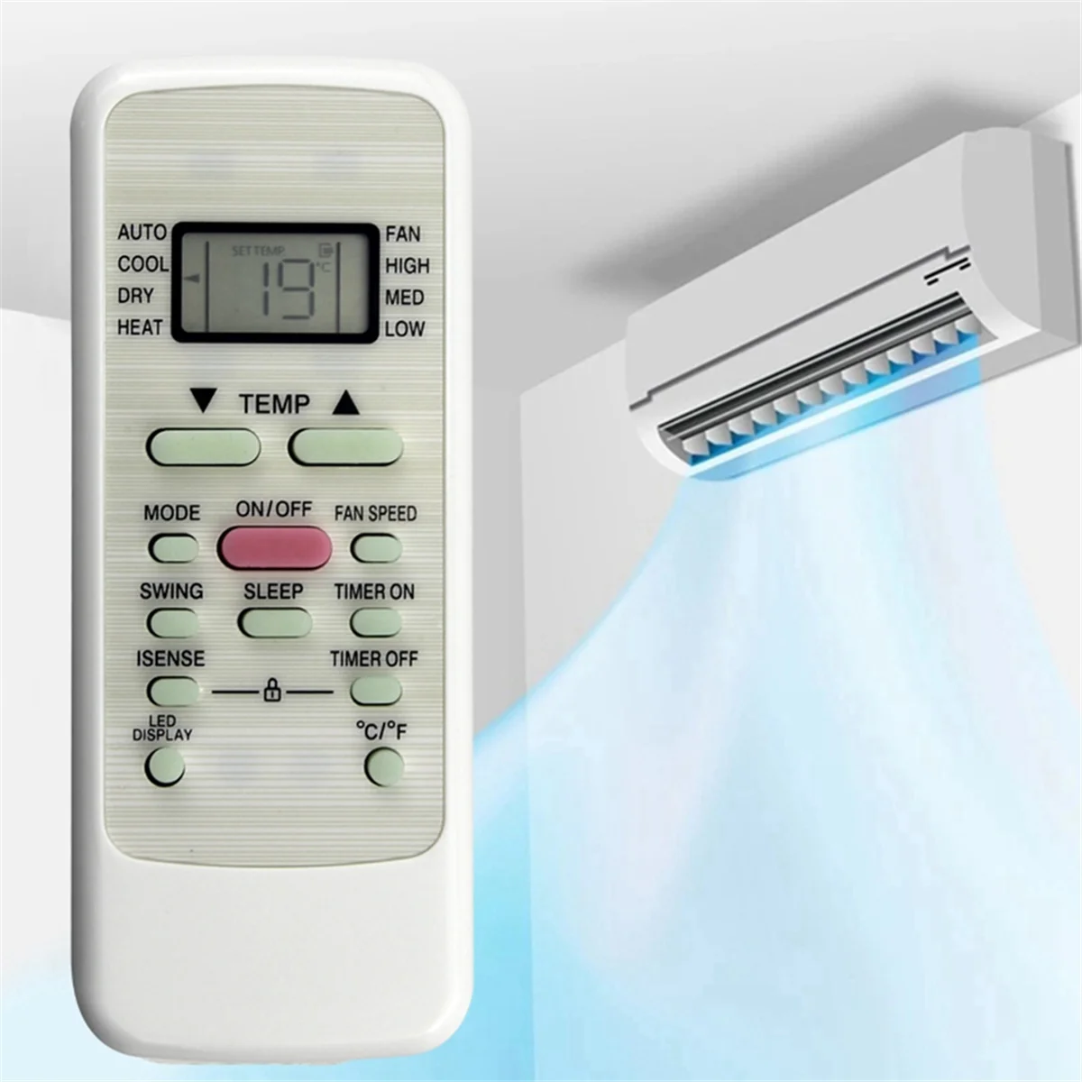 ABLJReplace RG51F2(2)/EFU1 Telecomando A/C per condizionatore d'aria Midea RG51F2(2)/EFU1 Telecomando