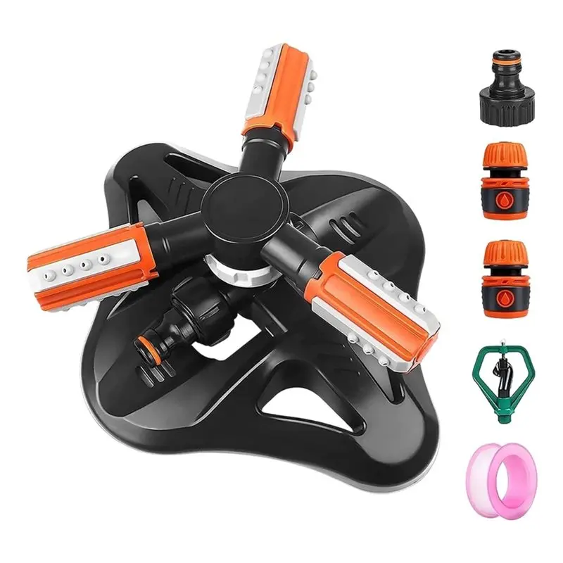 B08B-Rotating Lawn Sprinkler Adjustable Irrigation Watering Sprinkler Easy To Use Garden Watering Device For Yard