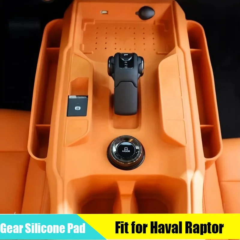 

Car Central Control Gear Silicone Pad Fit for GWM Haval Raptor Central Control Storage Box Wireless Charging Protective Cover