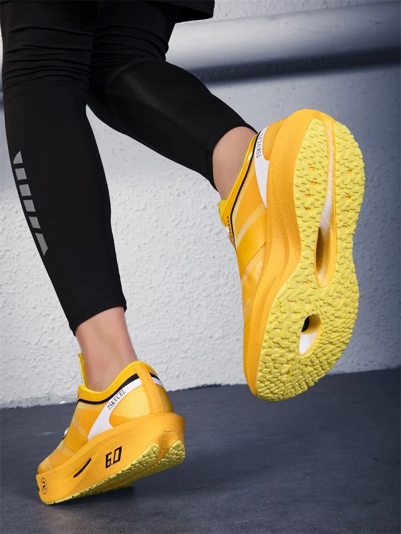 Carbon-Platten-Laufschuhe für Marathon-Rennen, Leichte Atmungsaktive Athletische Wettkampf-Sportschuhe für Männer und Frauen – Detail 19