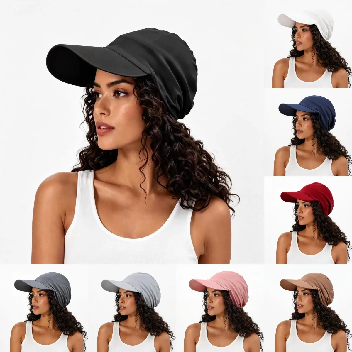 2026 New Women's Trendy Casual Muslim Headscarf Hat With Brim Outdoor Sun Visor Turban Islamic Baseball Cap Sun Protection