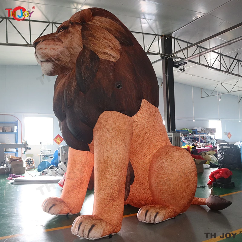 จัดส่งด่วนทางอากาศ สิงโตเป่าลมยักษ์เหมือนจริง สูง 6 เมตร 20 ฟุต พร้อมไฟ LED สำหรับงานปาร์ตี้และโฆษณา