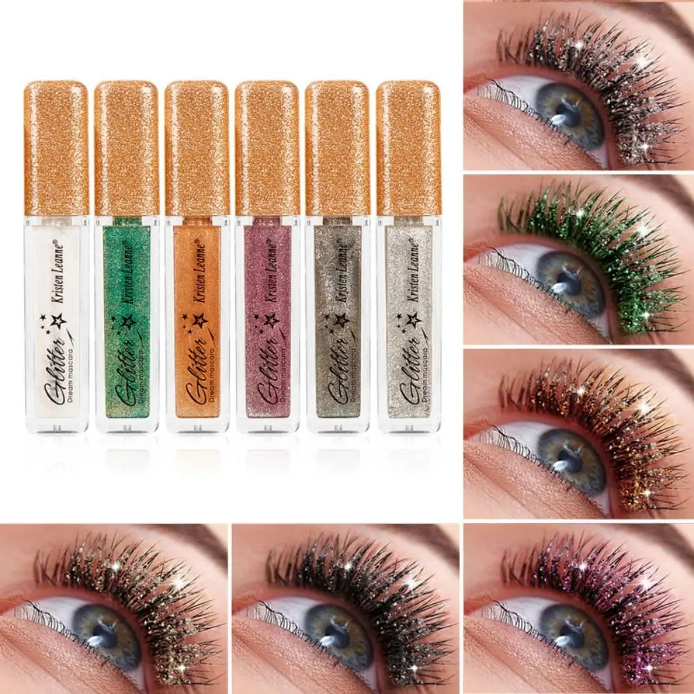 Spazzola in fibra di seta Lash Lift Eye Cosmetici Party Mascara per ciglia stellate Mascara glitter Mascara glitter lucido Estensione ciglia