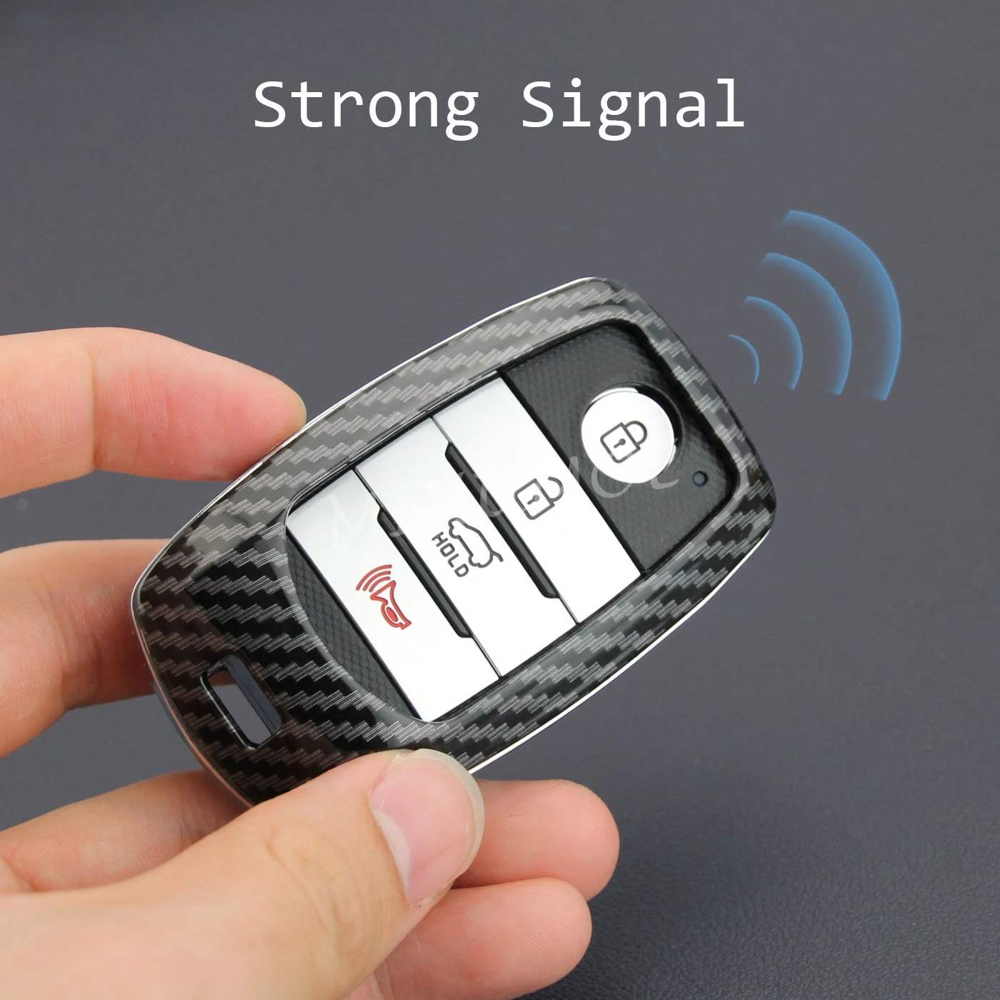 Carbon Fiber Car Smart Key Fob Case Cover Chain Ring For Kia Optima Sportage Sorento Carnival Soul Grand Niro Sedona Accessories