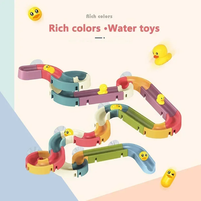 Baby Bath Toys Track Bathtub Kids Baby Play Shower Toy Marble Race Run Assembling Track Bathroom Children's Water Toys for Kids