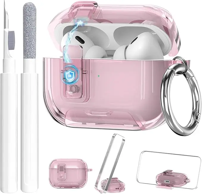 Clear Lock Case for Airpods Pro 3 Soft TPU Magnetic Automati