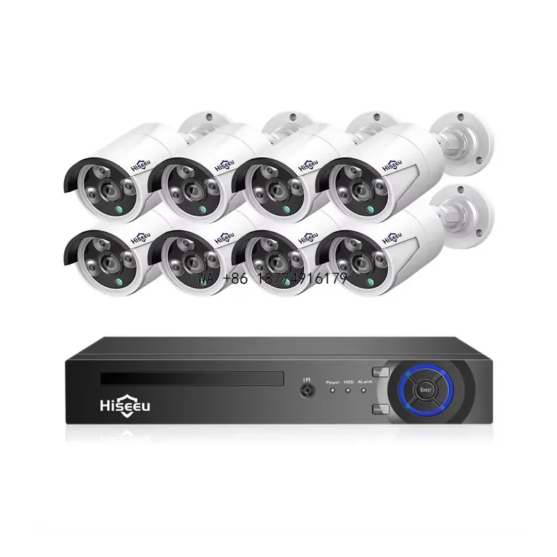 wmwmnu 2025 hot sale Hiseeu 5MP 8 Channel POE NVR Kit Recorder CCTV P2P CCTV System With Motion Detection Outdoor Waterp