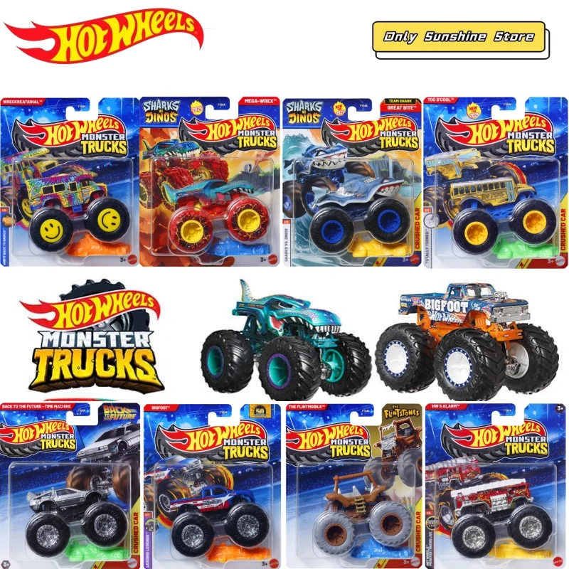 2025 Hot Wheels Monster Trucks Fyj44 Hw Tiger Shark Bigfoot Poppy 1/64 Scale Die-Cast Model Car Toy For Boys Birthday Gift