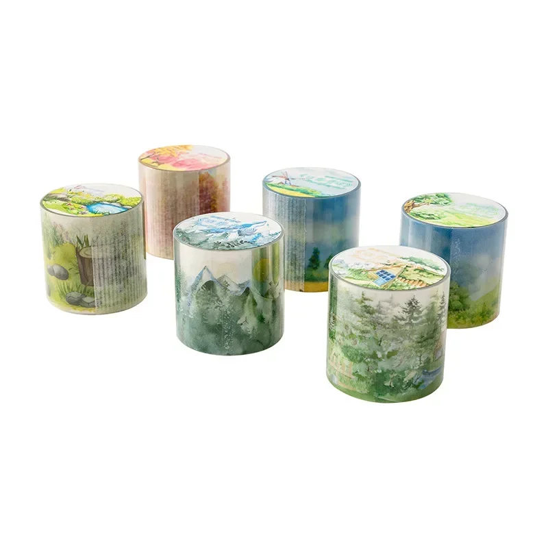 1 لفة الغابات المناظر الطبيعية الشريط حديقة PET سلسلة المواد اللاصقة الجبل خرافة كتيب DIY بها بنفسك الشريط سجل القصاصات 40 مللي متر * 2 متر