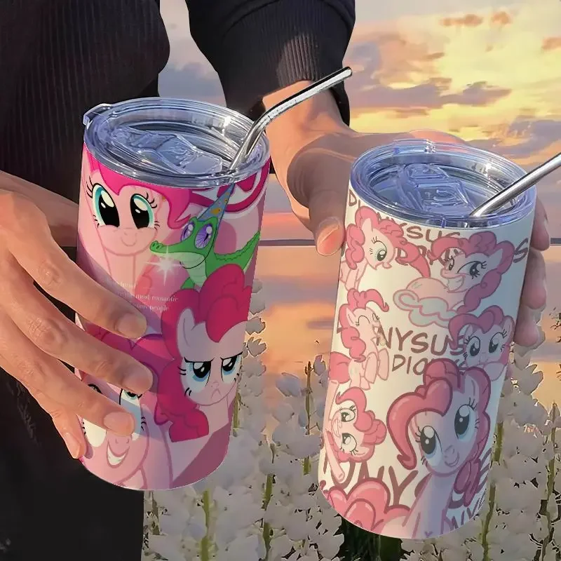 Hot Selling My Little Pony Twilight Sparkle Cartoon Printed Stainless Steel Insulated Cup Cartoon Cute Portable Straw Coffee Cup