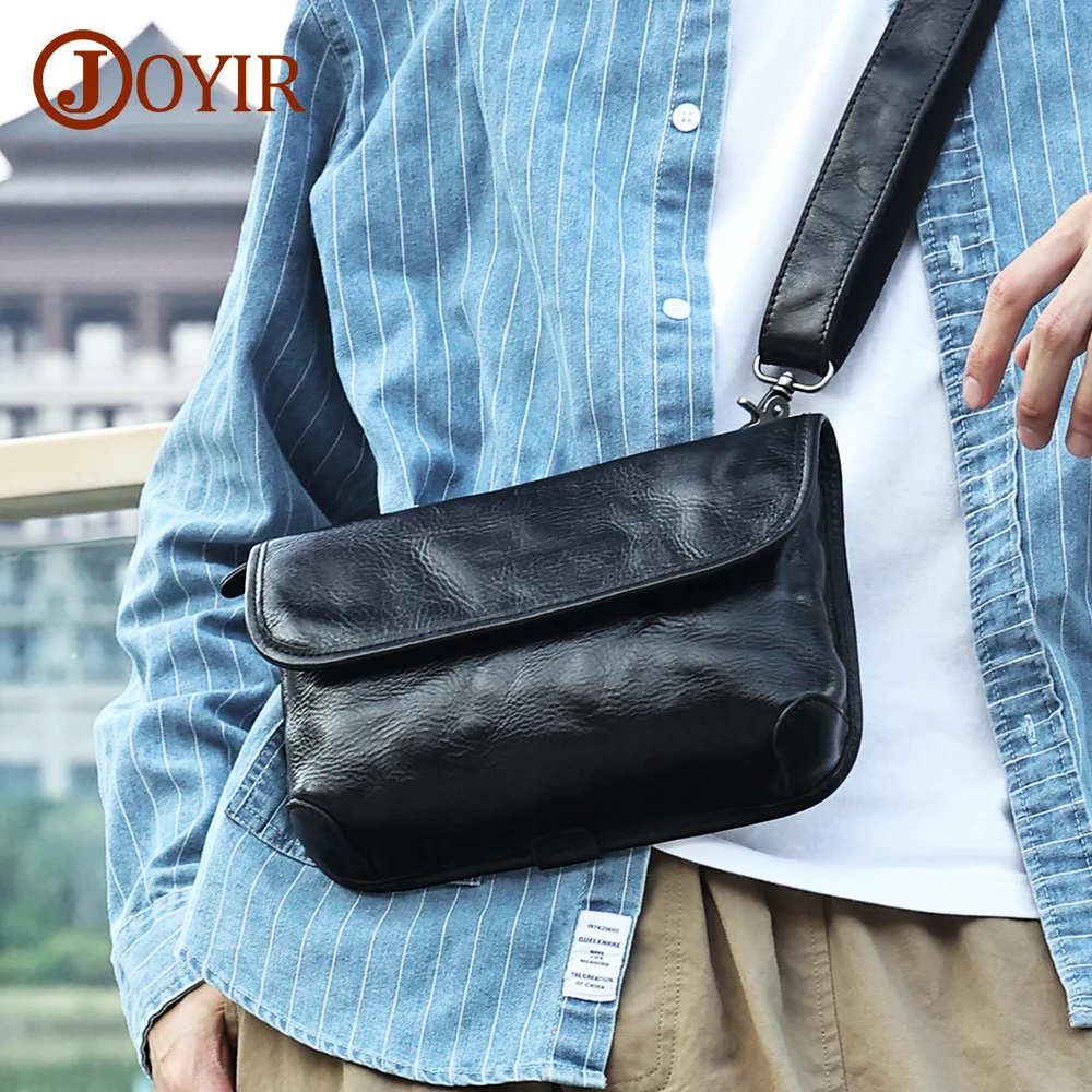 

JOYIR Genuine Leather Crossbody Bag for Men Women Casual Business Small Messenger Bag Vintage Travel Shoulder Handbags New