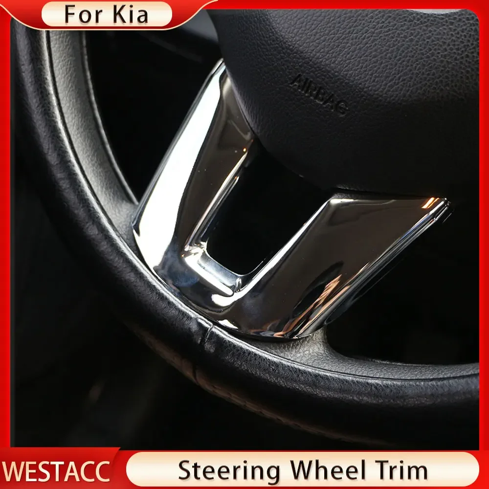 ABS Chrome Car Steering Wheel Panel Cover Trim Sticker for Kia Sportage SL 3 R Sportage3 SportageR 2011 - 2015 Accessories