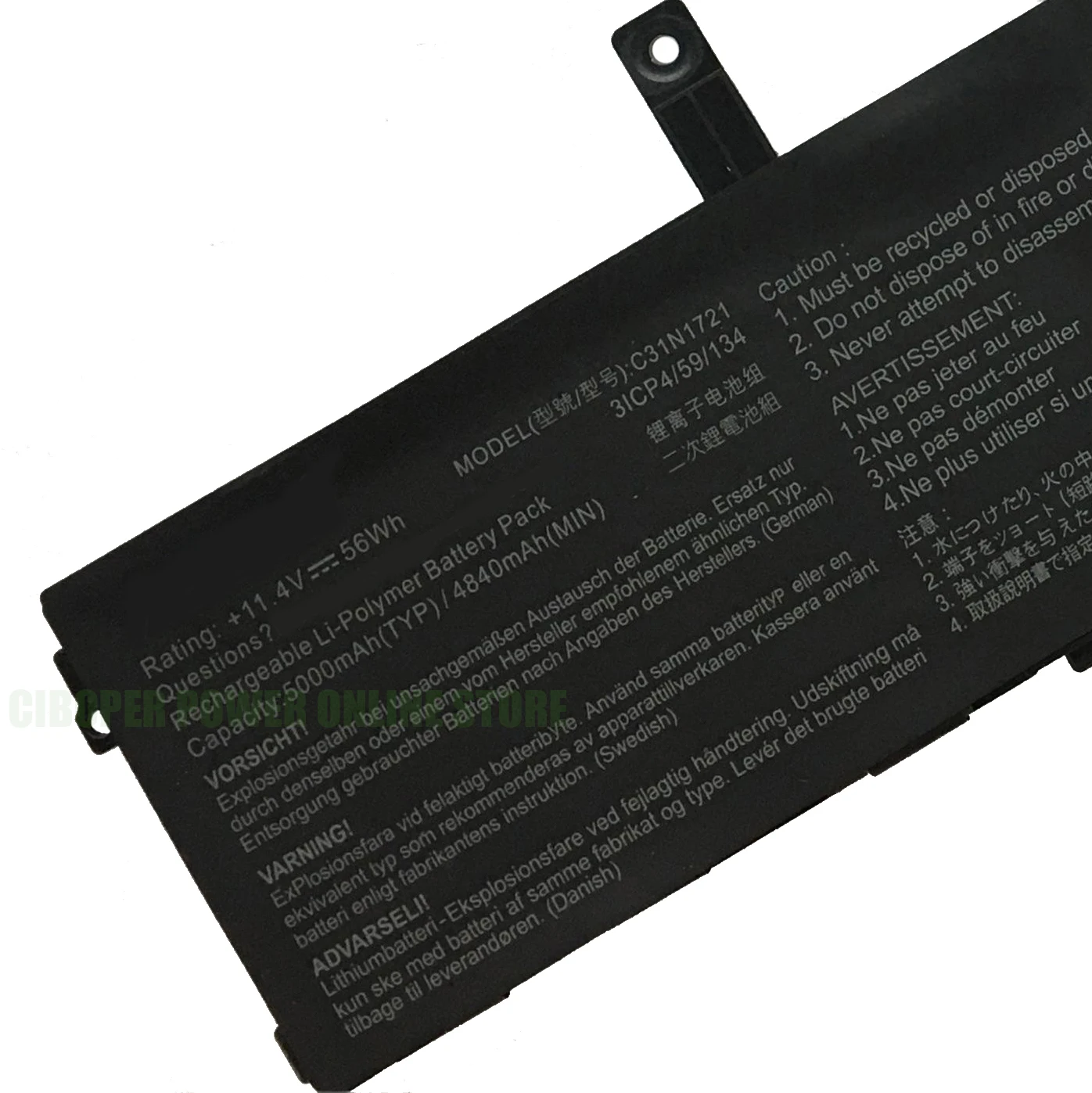 Laptop Battery 0B200-02830100 C31N1721 11.4V/56Wh/5000mAh For Vivobook E406SA E406MA L406MA L406SA Series