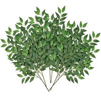 Italian Ruscus Greenery Stems Artificial Green Leaf Garland Vines DIY Wedding Arch Bouquet Table Centerpieces Home Decoration
