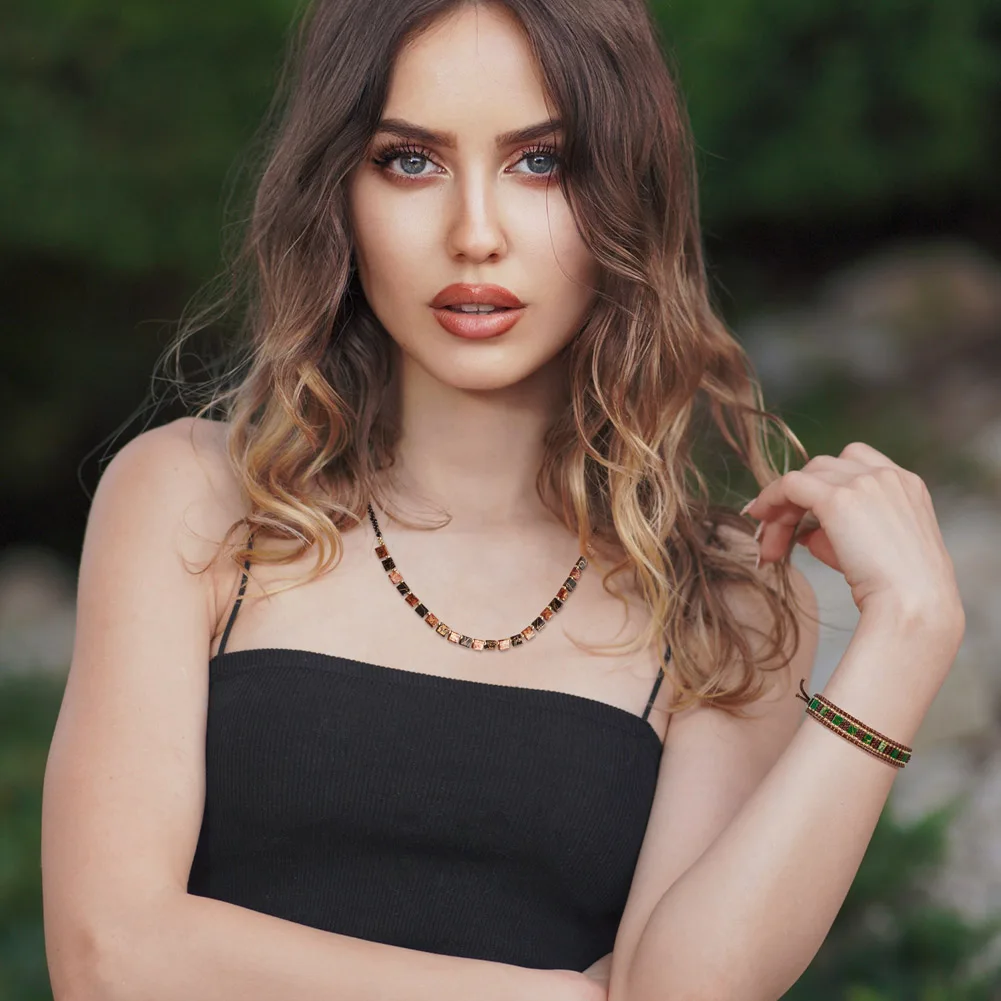 180Pcs Mini Flat Rectangle 2-hole Loose Beads Colorful Opaque Seed Beads for Necklace Bracelet Jewelry Making Accessories