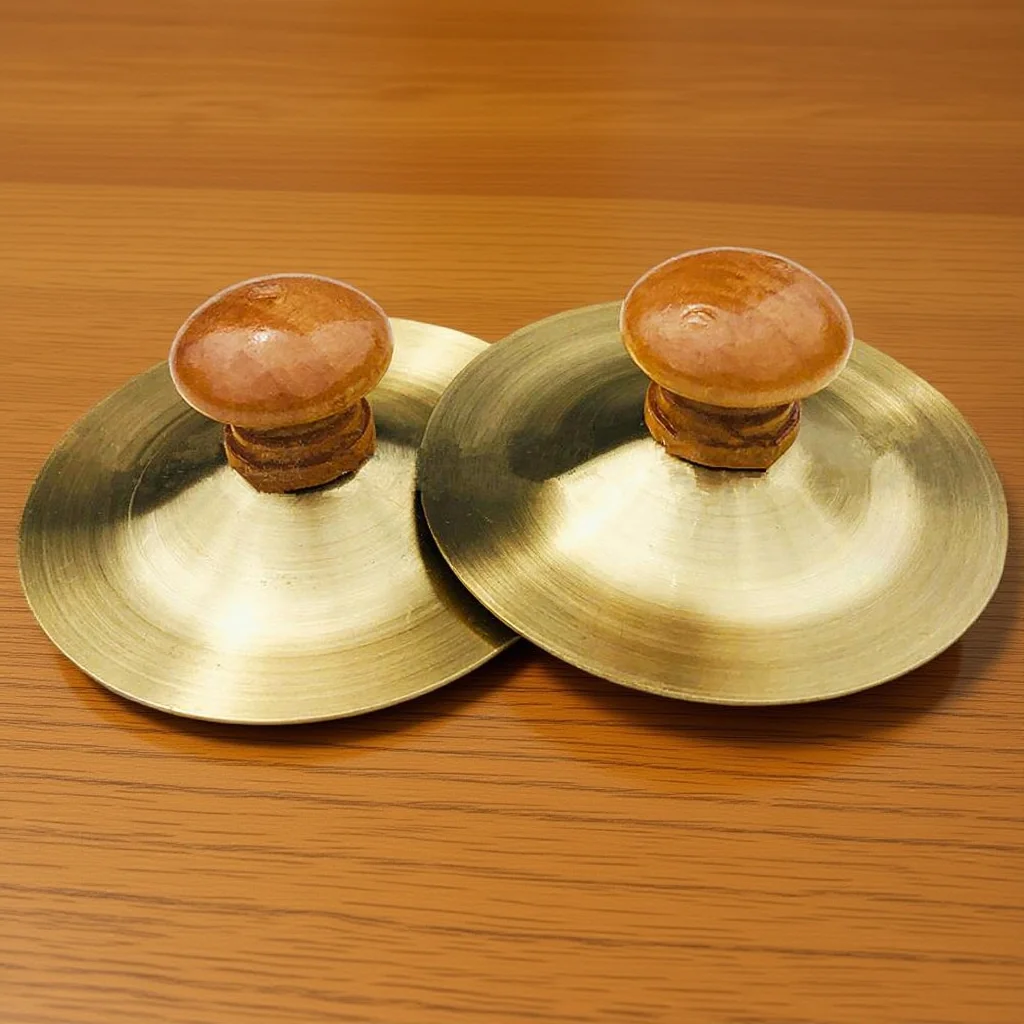 

2pcs Hand Cymbals Mini Percussion Instrument For Music Education Small Finger Cymbals For Dancing Stage