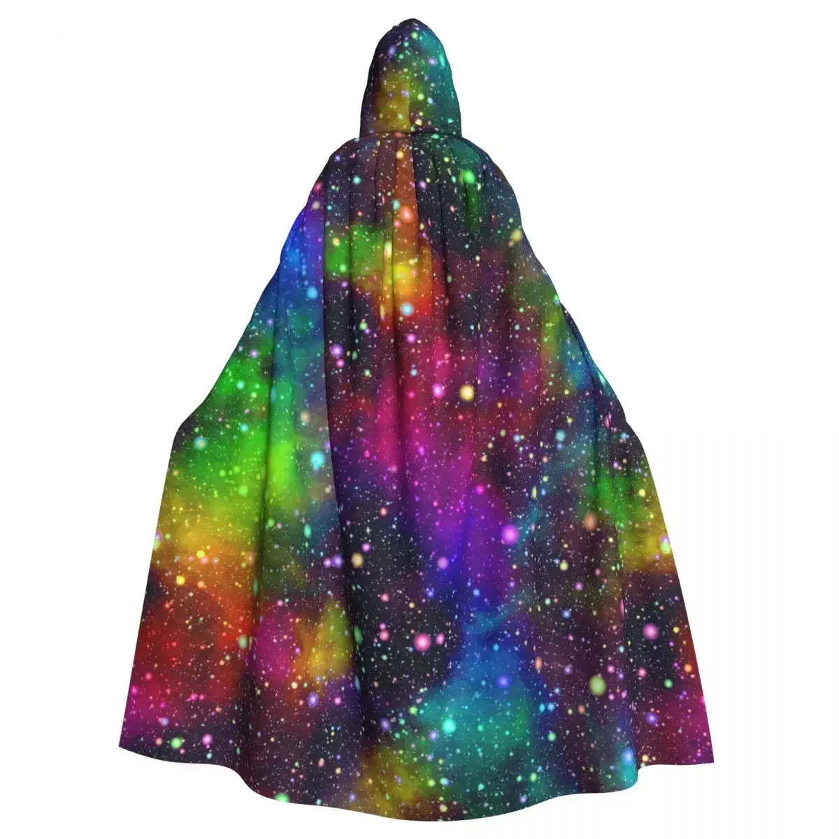 Cosplay Medieval Costumes Nebula Night Starry Sky In Rainbow Colors Hooded Capes Long Robes Jackets Coat Carnival