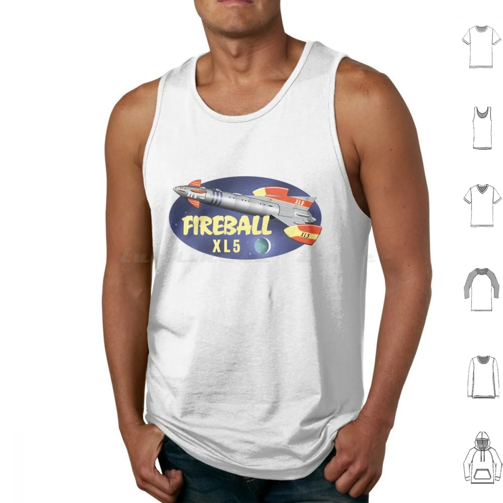 Fireball Xl5 Tank Tops Print Cotton Gerryanderson Syviaanderson Supercar Fireball Xl5 Derek Meddings Retro 1960s Puppet