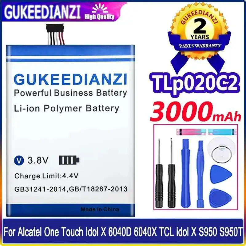

Mobile Phone Battery 3000Mah High Performance For Alcatel One Touch Idol X 6040D 6040X Tcl S950 S950T Tlp020c2