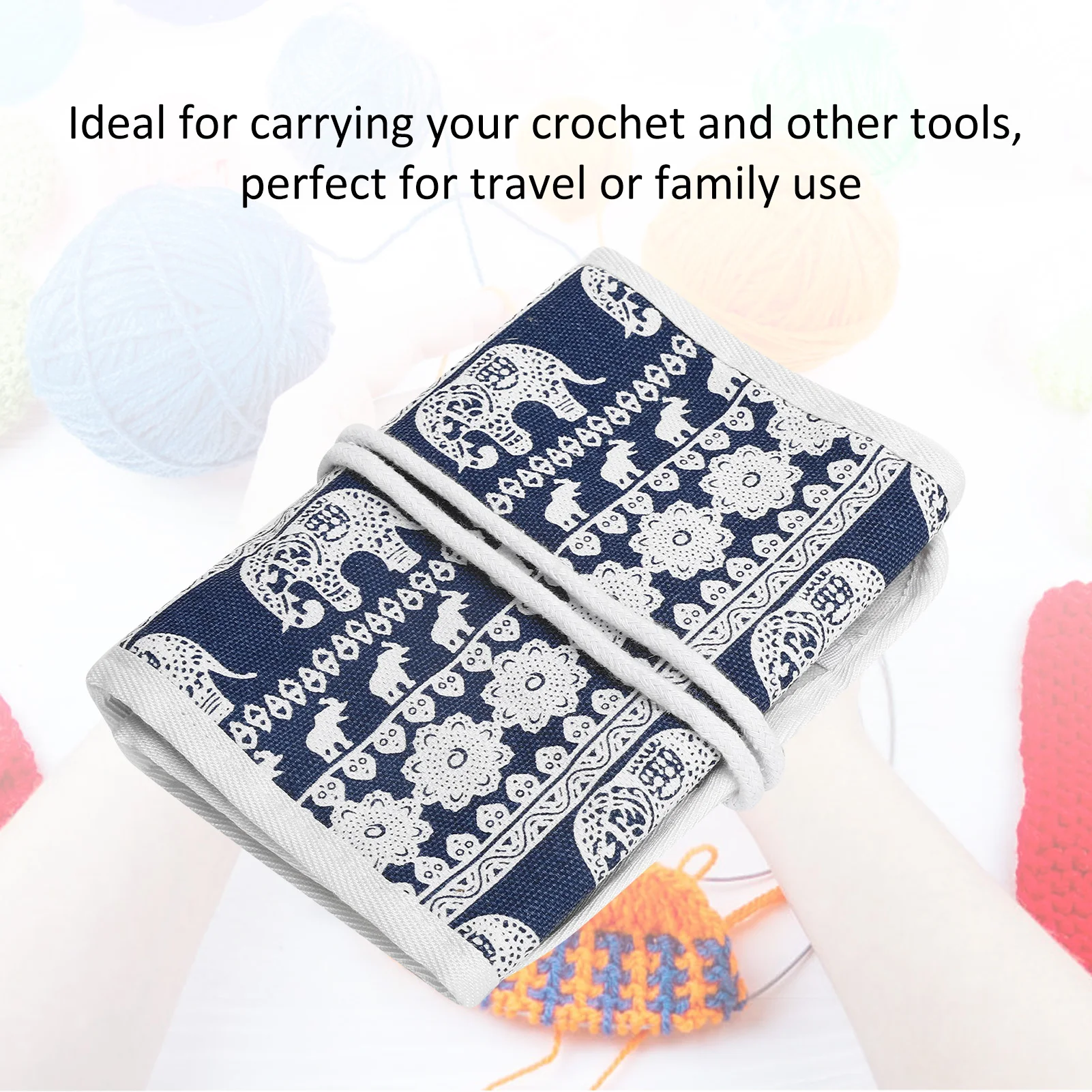 Knitting Needles Case Empty Crochet Hooks Storage Bag Knitting Needle Storage Zipper BagElephant