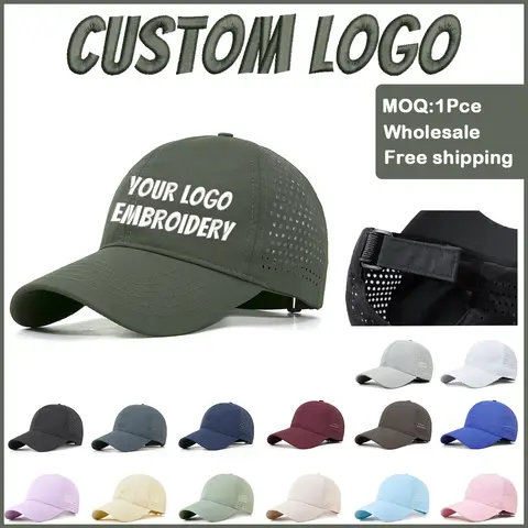 Fedoryn Custom Sun Hat for Big Head Quick Dry Adjustable Baseball Cap Men Women Embroidery Print Text Brand Design Hat Wholesale