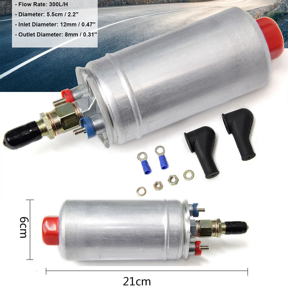 External Fuel Pump 300LPH Universal TOP QUALITY External Inline Fuel Pump Replacement For Bosch 044 0580254044