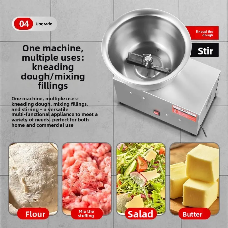 New basin stainless steel dough machine household 6/10/16 catties commercial electric small kneading