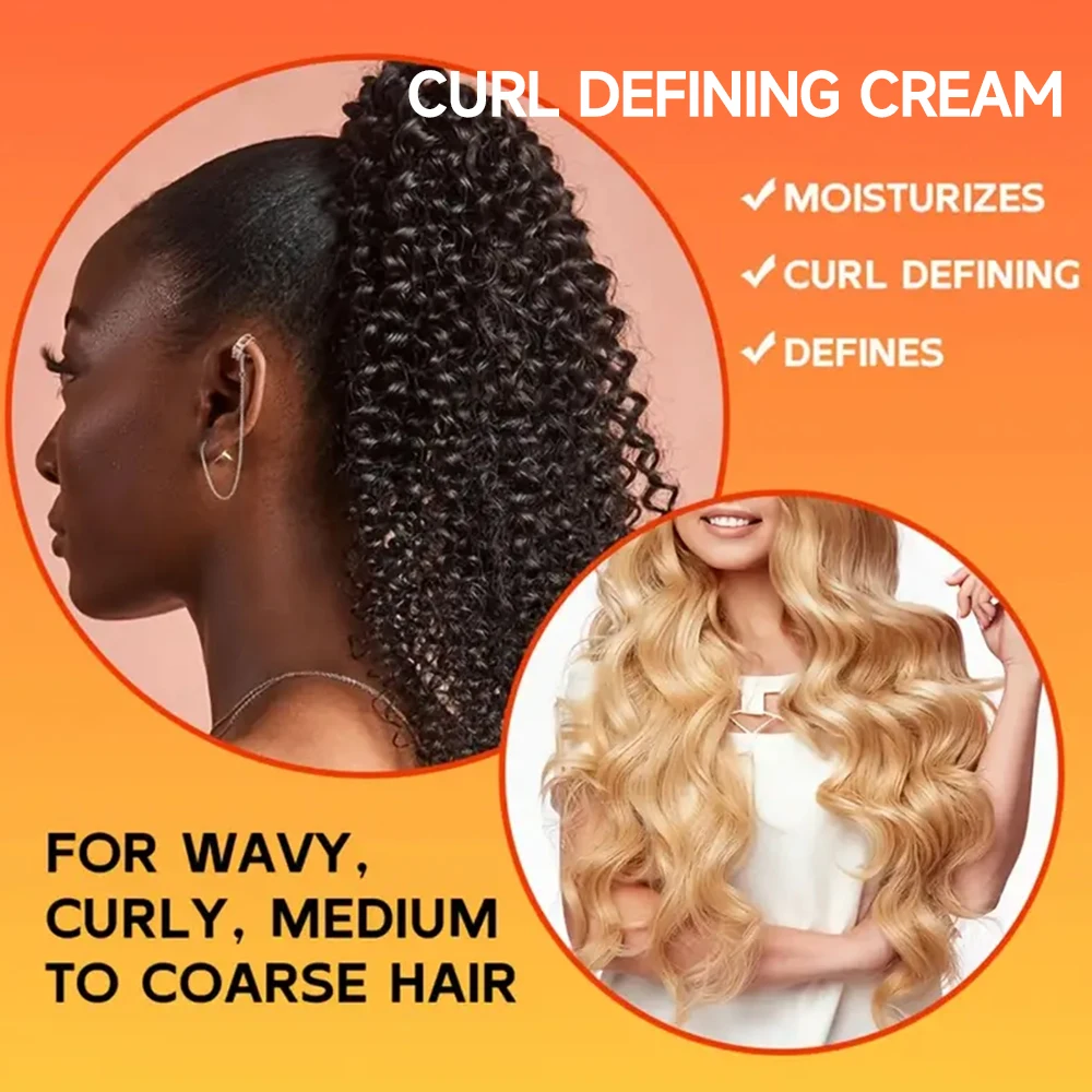 Castor Oil Curl Activator Cream - Defined Coily/Wavy Hair, Humidity Resistance, Non-Greasy Formula, Safe for Color-Treated Hair view 5