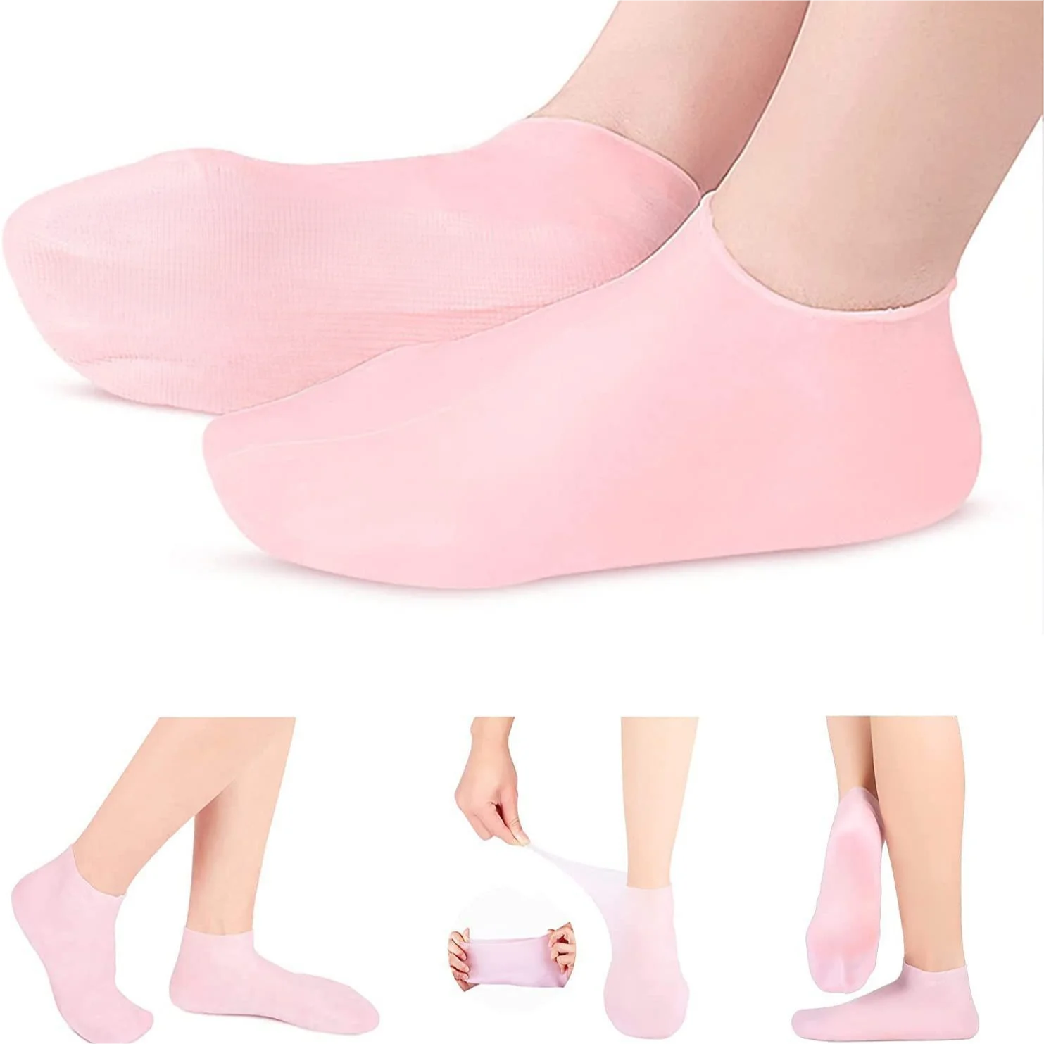 Silicone Moisturizing Socks Exfoliating Gel Heel Socks Foot Callus Cracked Dead Skin Remover Protector Pain Relief Foot Care