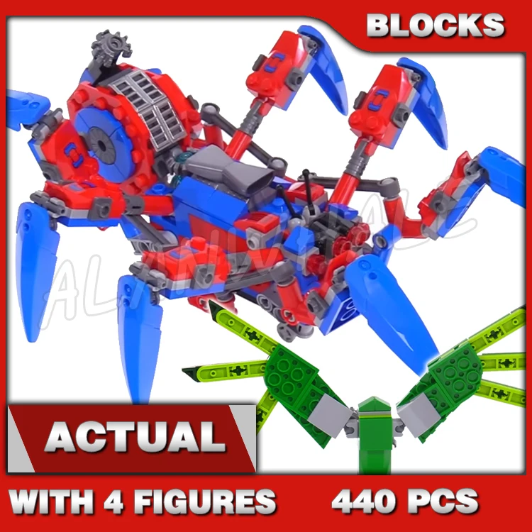 440 stks Super Fighter Spider Crawler Zandbasis met Verborgen Diamant Elementen Zand 11187 Bouwstenen speelgoed Compatibel Met Model