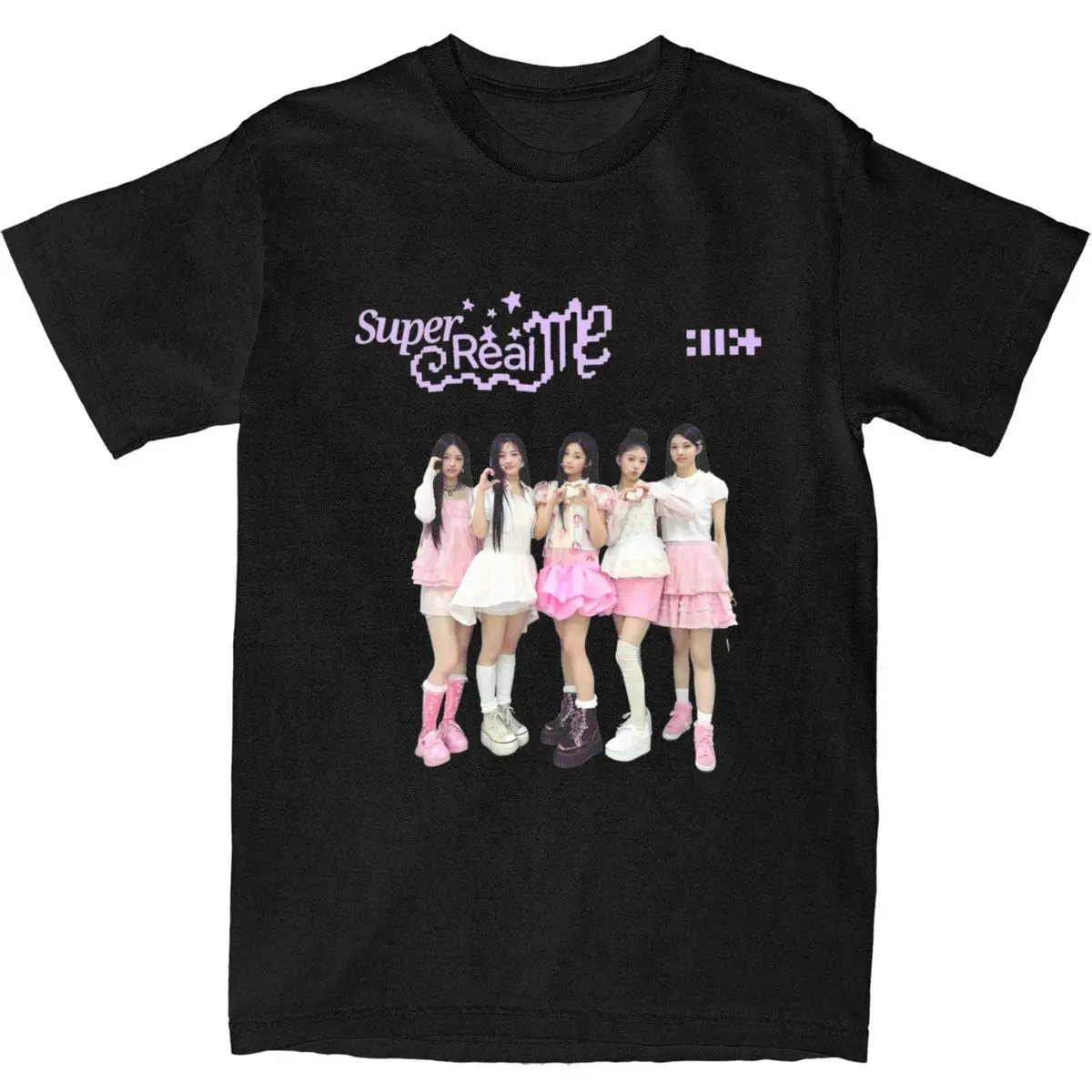

Mens T-Shirt Kpop Band Super Real Me Music T-Shirts Trendy Cool ILLIT Beach Tees Vintage Casual 100% Cotton Tops Gift Idea